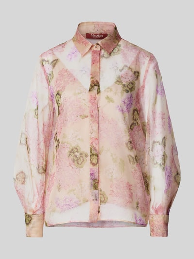 Max Mara Studio Regular Fit Seidenbluse mit verdeckter Knopfleiste Hellrosa 2