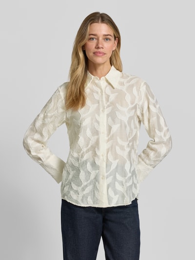MANGO Bluse aus Viskose-Mix mit Strukturmuster Modell 'CRUZ' Offwhite 4