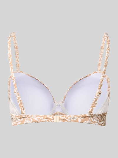 Produktfoto, Bikini-Oberteil im Allover-Look Modell 'COASTAL BOHEMIA' von WATERCULT aus Material-Mix mit Stretch-Anteil, beige-weiß, strukturierte Oberfläche, körpernahe Passform, mit Schaumschale