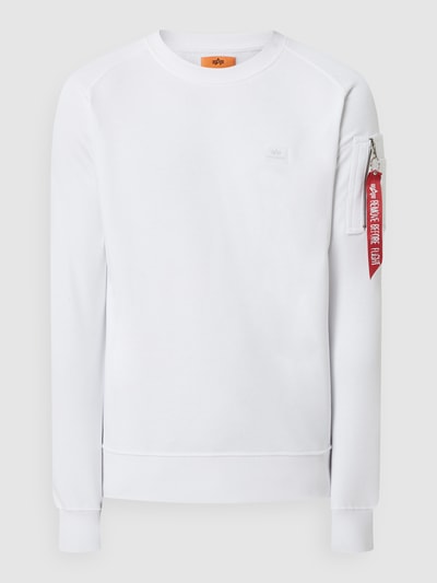 Alpha Industries Sweatshirt mit Ärmeltasche Weiss 2