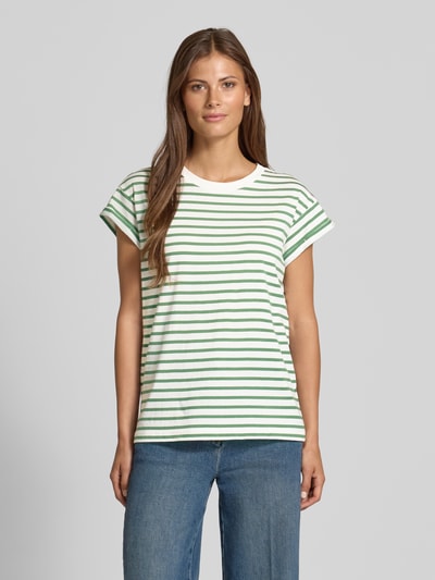 Jake*s Casual T-shirt met streepmotief Groen - 4