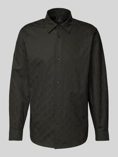 ARMANI EXCHANGE Regular Fit Business-Hemd mit Kentkragen Modell 'CAMICIA' Oliv 2