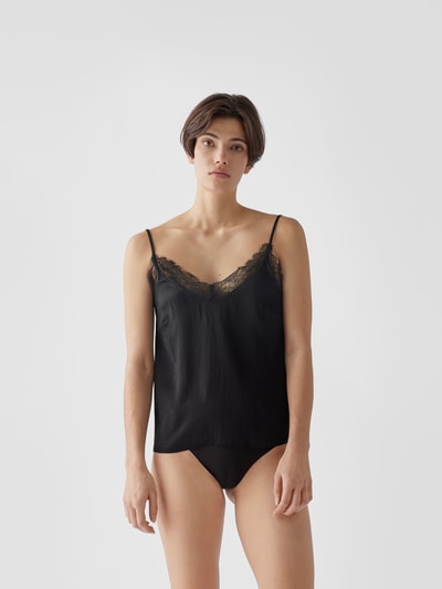 Love Stories String mit Label-Print Schwarz 4