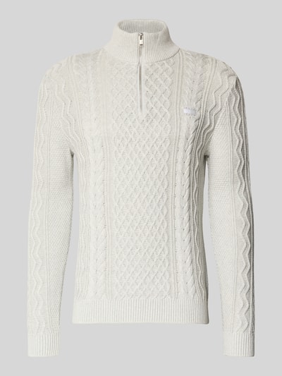 Tommy Jeans Sweter z dzianiny o kroju regular fit z czystej bawełny Jasnoszary melanż 2