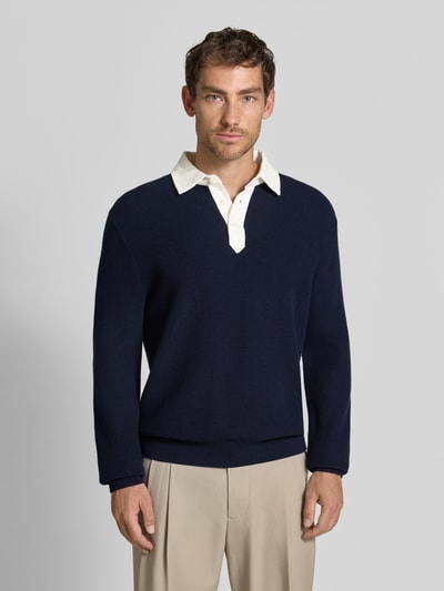 GANT Regular Fit Pullover aus Baumwoll-Woll-Mix  Marine 4