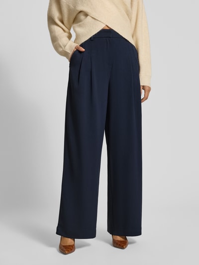 MSCH Copenhagen Baggy fit stoffen broek met plooien, model 'Henrika' Marineblauw - 4