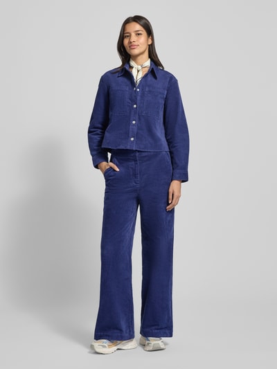 MSCH Copenhagen Spodnie sztruksowe z wysokim stanem model ‘Geggo’ Ciemnoniebieski 1