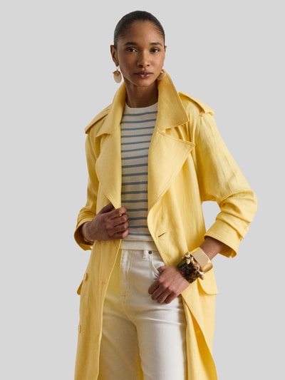 Lauren Ralph Lauren Regular Fit Trenchcoat aus reinem Leinen Hellgelb 4