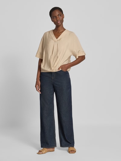 Christian Berg Woman Blusenshirt mit V-Ausschnitt Mud 1