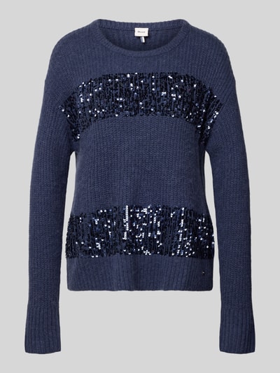 Brax Strickpullover mit Pailletten Modell 'LISA' Dunkelblau 2