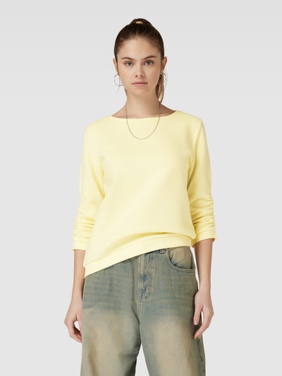 Tom Tailor Denim Sweatshirt met 3/4-mouwen in effen design Lichtgeel - 4