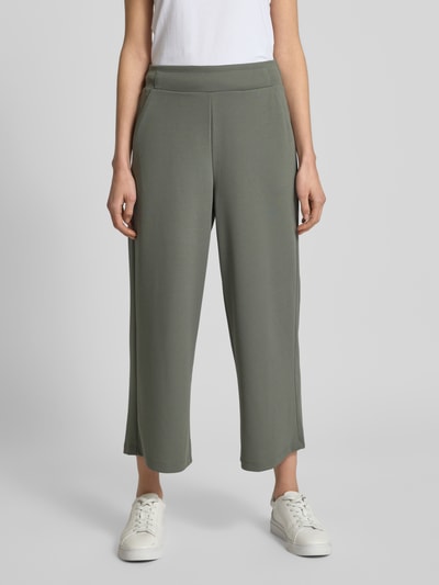 Soyaconcept Wide leg stoffen broek met verkort model, model 'Siham' Kaki - 4