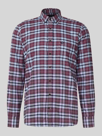 bugatti Freizeithemd mit Knopfleiste Bordeaux 2