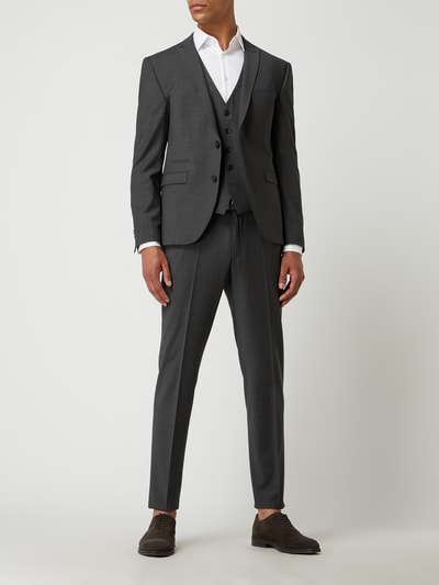 Cinque Slim fit 2-knoops colbert met stretch, model 'CiCastello' - 'CIPOWERSTRETCH' Middengrijs - 1