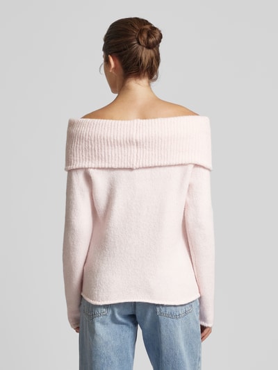 Gina Tricot Gebreide pullover in off shoulder-look Roze - 5