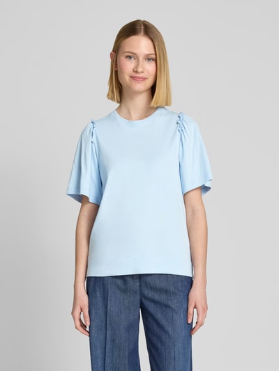 Selected Femme T-Shirt mit Raffungen Modell 'PENELOPE' Hellblau 4