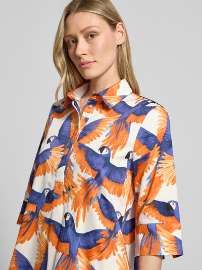 Christian Berg Woman Knielanges Hemdblusenkleid im Allover-Look Apricot 3