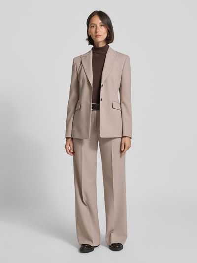 Jake*s Casual Slim fit shirt met lange mouwen van viscosemix in gebreide look Donkerbruin - 1