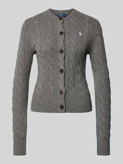 Polo Ralph Lauren Kurtka z dzianiny z mieszanki wełny i kaszmiru ze ściegiem warkoczowym Średnioszary melanż 2