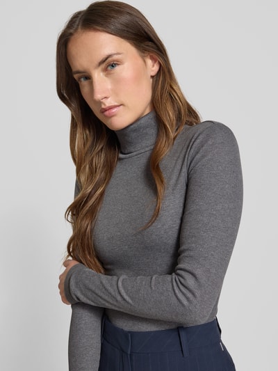 Vero Moda Slim Fit Langarmshirt mit Baumwollanteil Modell 'CHLOE' Anthrazit 3