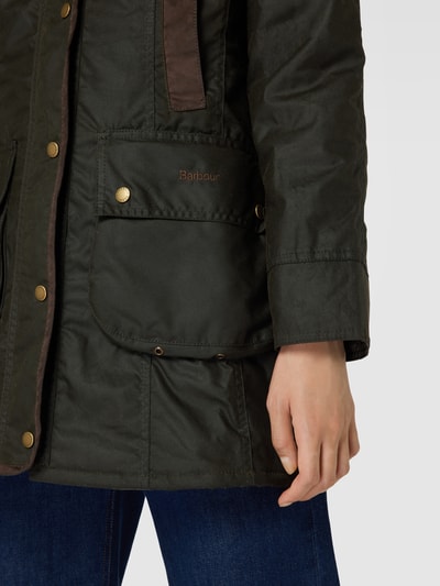 Barbour Jacke mit geripptem Umlegekragen Modell 'BOWER' Oliv 3