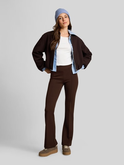 Tom Tailor Regular Fit Anzughose mit elastischem Bund Dunkelbraun 1