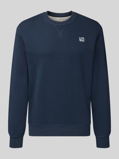 Produktfoto, Regular Fit Sweatshirt aus Baumwoll-Mix von s.Oliver RED LABEL w kolorze granatowym, wykończona dzianina dresowa, wyhaftowane logo
