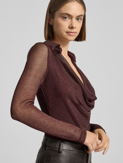 Bardot Body aus Viskose-Mix mit Umlegekragen Modell 'LOREL' Bordeaux 3