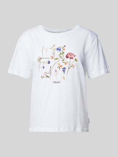 Armedangels T-shirt z kwiatowym nadrukiem model ‘MAARLA’ Biały 2