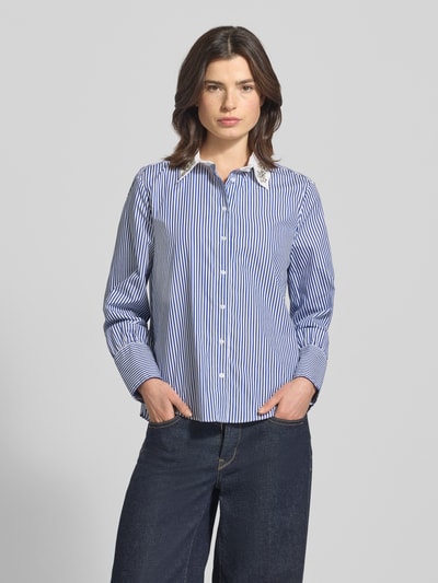 Brax Bluzka koszulowa z listwą guzikową model ‘VICA’ Ciemnoniebieski 4