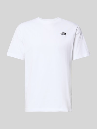 Produktfoto, Regular Fit T-Shirt mit Logo-Stitching von The North Face aus Mieszanka bawełny, okrągły dekolt, długość tyłu w rozmiarze M: 70 cm