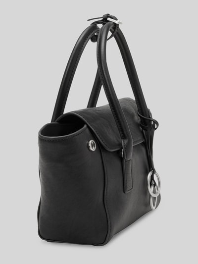 Marc O'Polo Torba shopper ze skóry bydlęcej z przegródką zapinaną na zamek błyskawiczny Czarny 2