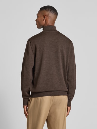 MAERZ Muenchen Strickpullover aus Merinowolle Mittelbraun 5