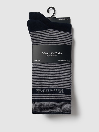 Marc O'Polo Socken mit Label-Detail im 2er-Pack Modell 'Helena' Marine 3