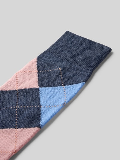 Burlington Kniekousen met argyleprint, model 'Marylbone' Blauw - 2