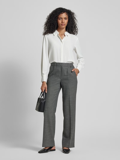 Marc Cain Wide leg stoffen broek met persplooien Zwart - 1