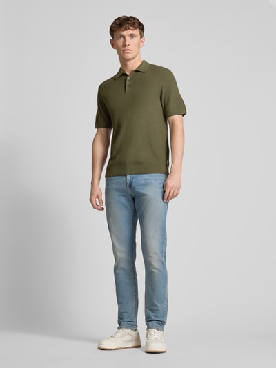 Jack & Jones Premium Regular Fit Poloshirt mit Strukturmuster Modell 'COOPER' Oliv 1