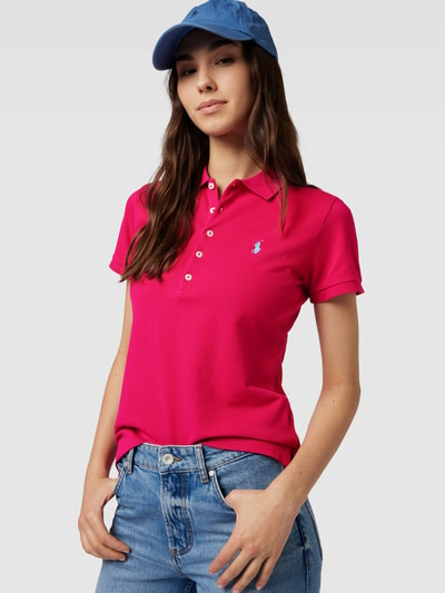 Polo Ralph Lauren Slim Fit Poloshirt mit Label-Stitching Modell 'JULIE' Pink 3