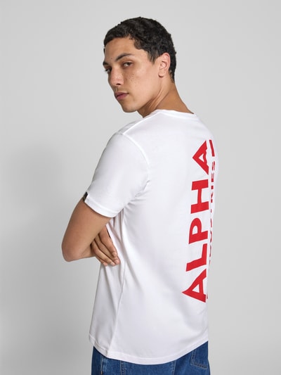 Alpha Industries T-Shirt mit Label-Print Weiss 3