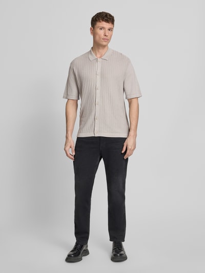 BOSS Orange Poloshirt aus Leinen-Baumwoll-Mix Modell 'AMICINO' Sand 1