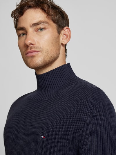 Tommy Hilfiger Sweter z dzianiny ze stójką Granatowy 3