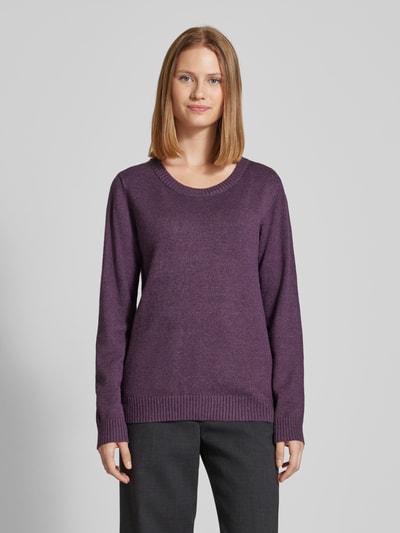 Vila Strickpullover mit gerippten Abschlüssen Modell 'Viril' Violett 4