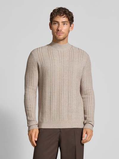 Cinque Gebreide pullover met ribboorden, model 'BRIAN' Beige - 4