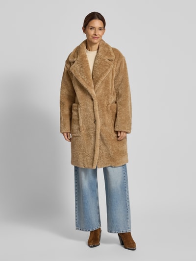 BOSS Orange Regular Fit Teddy-Mantel mit großen Taschen Modell 'CATEDY' Hellbraun 4