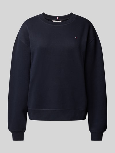 Tommy Hilfiger Sweatshirt mit Label-Stitching und Rundhalsausschnitt Dunkelblau 2