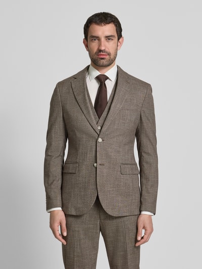 MCNEAL Slim Fit 2-Knopf-Sakko mit Pattentaschen Mittelbraun 4
