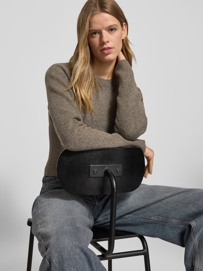 Noisy May Strickpullover mit gerippten Abschlüssen Modell 'SLOAN' Mittelbraun 3