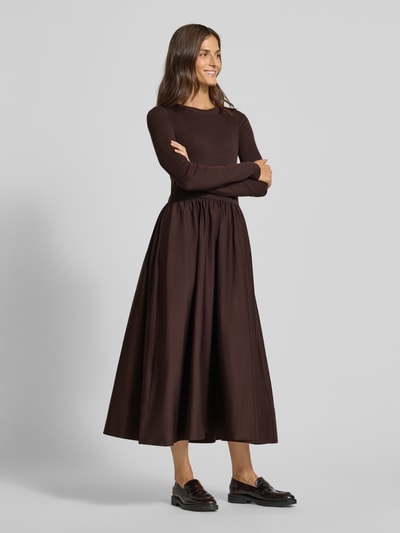 Polo Ralph Lauren Midikleid mit Rundhalsausschnitt Dunkelbraun 1