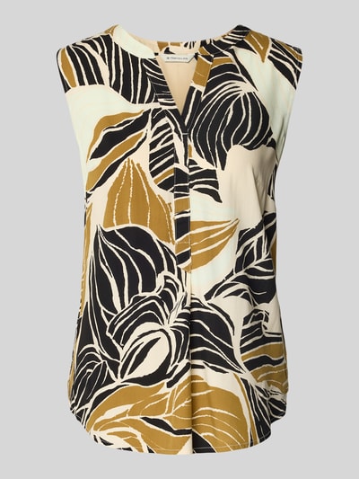 Tom Tailor Regular fit blousetop met all-over motief Zwart - 2