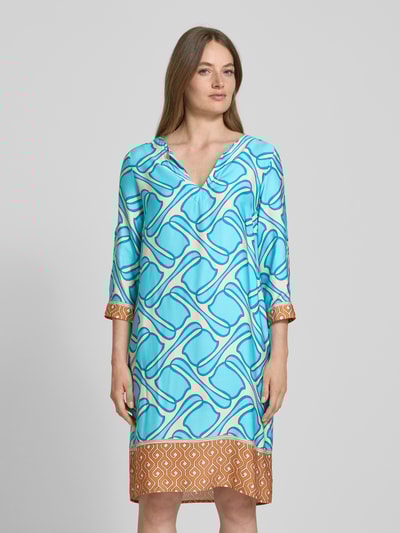 Emily Van den Bergh Knielanges Kleid mit V-Ausschnitt Aqua 4